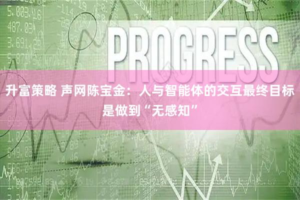 升富策略 声网陈宝金：人与智能体的交互最终目标是做到“无感知”